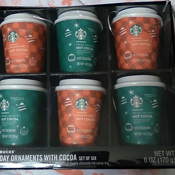 Starbucks Other - Starbucks 6 pk. Ornaments with cocoa-BNWT